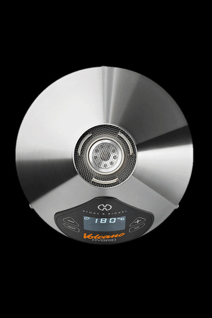 Storz & Bickel Volcano Hybrid vaporizer displaying 180°C on the digital control panel.