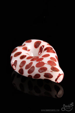 White Heart-Shaped Hand Pipe with color Polka Dot Accents