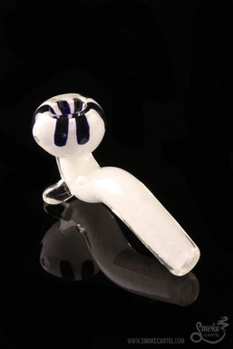 White Fritted Sherlock with Black 'Daisy' Fritted Bowl