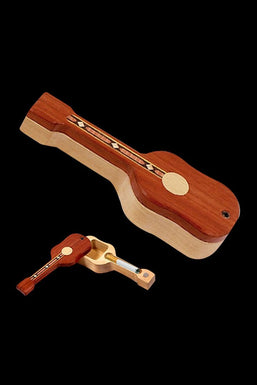 Wood Guitar Dugout with Magnetic Lock Swivel Lid