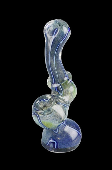 Worked Fritted Bubbler Hand Pipe - Boomer