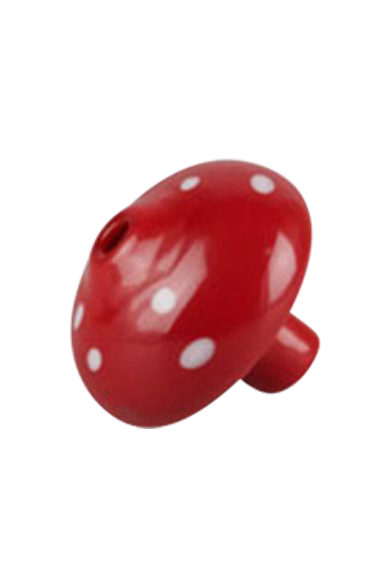 A detailed side view of the Worked Mushroom Carb Cap, showcasing its rounded shape and smooth finish.