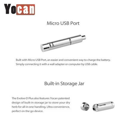 [FEATURE][RIGHT] Micro USB Port - The Evolve D Plus has a built in micro USB port, an easier and convenient way to charge the battery.  Simply connecting it with a wall adapter or computer by USB cable.