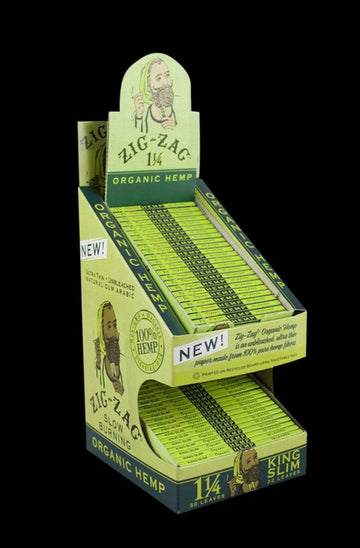 Zig Zag Organic Hemp Rolling Papers - 2-Tier 48 Pack Display