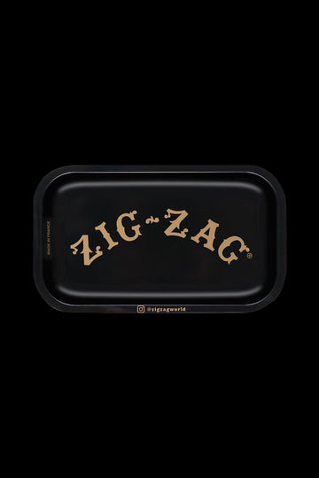 Zig Zag Small Metal Black Rolling Tray