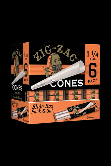 Zig Zag 1 1/4" Unbleached 6 Cones x 36 Pack Display