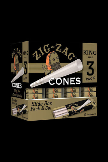 Zig Zag King Size Unbleached Cones 3pk - Bulk 36 Pack