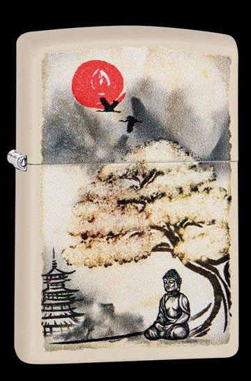 Zippo Lighter - Buddha Under Tree