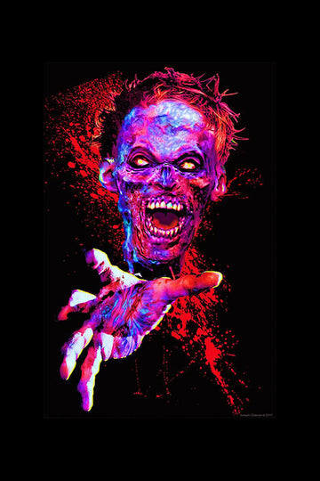 Zombie Touch Flocked Blacklight Poster