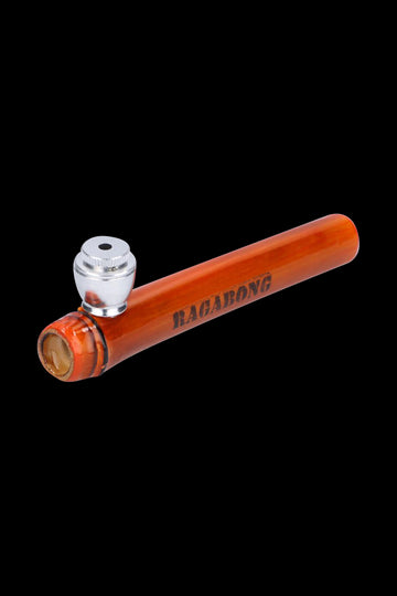 Orange - Bamboo Steamroller Pipe with Capped Bowl