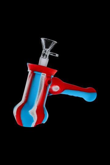 Red Blue - Silicone Hammer Bubbler with Glass Bowl & Storage