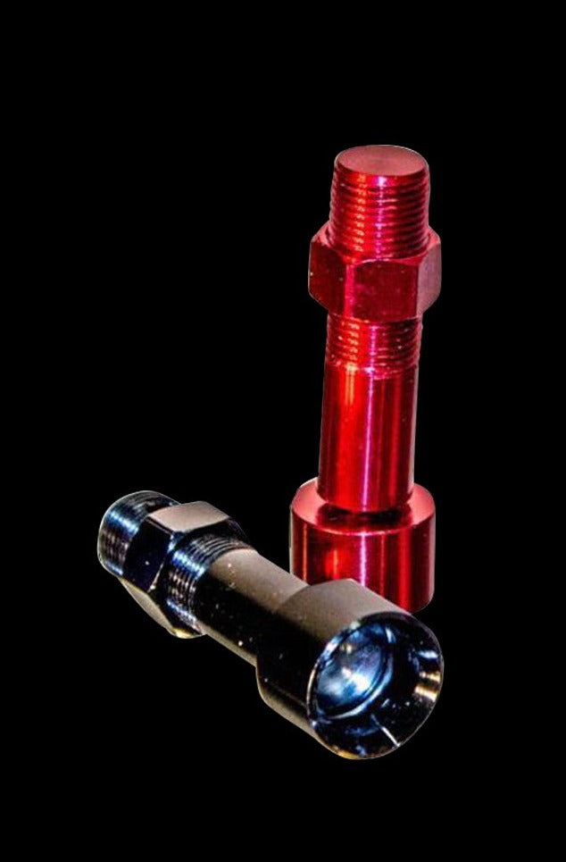 A close-up, angled view of the metallic Sneak-A-Toke Bolt Pipe against a black background, highlighting its unique, bolt-like shape.