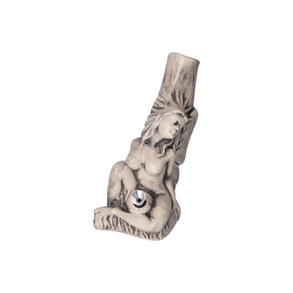 [WHITE][TRANSPARENT]Sleeping Maiden with Water Jug Ceramic Pipe - Side View 