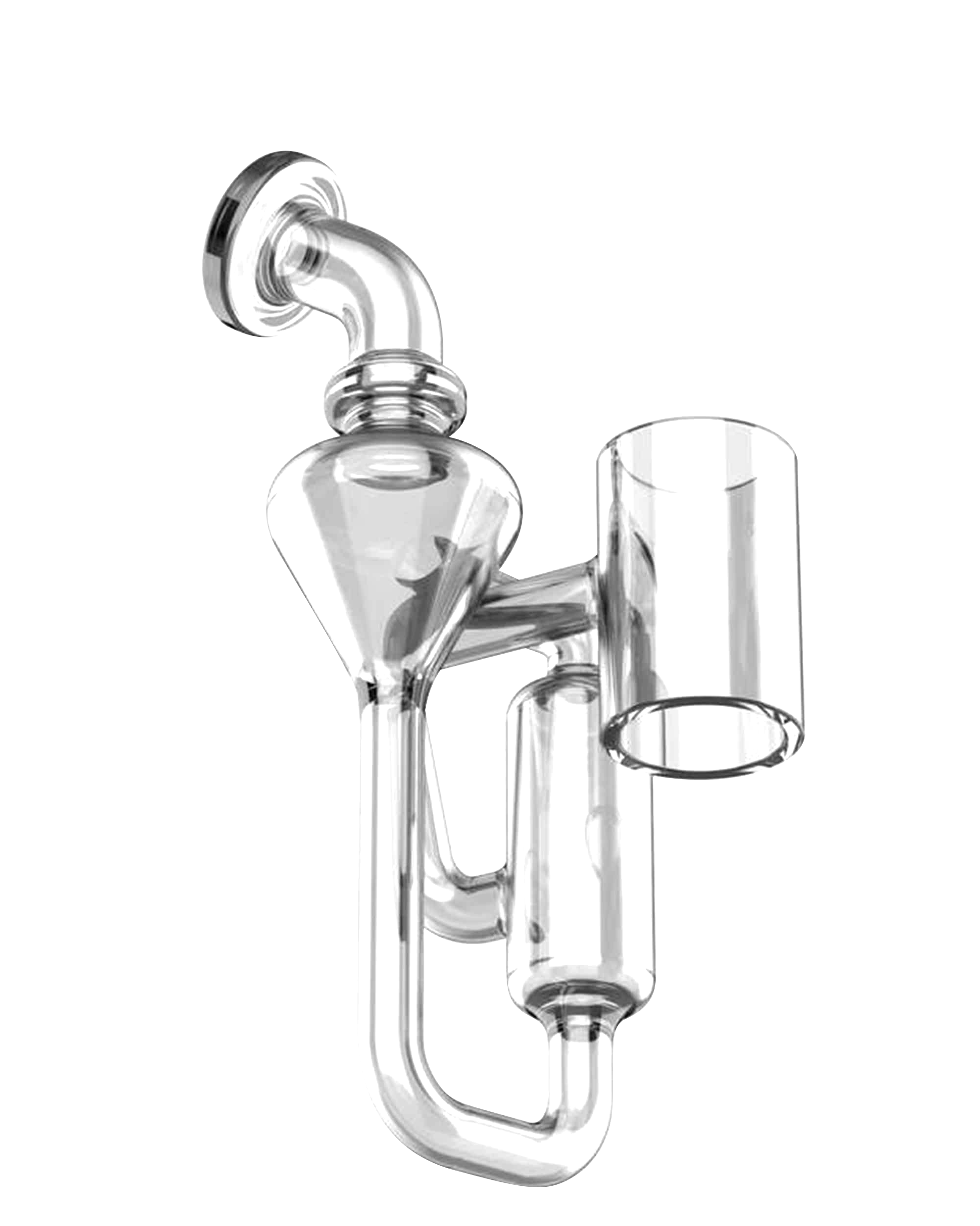 A three-quarter view of the Elite Pro Hyperloop Glass with a smooth, curved design against a plain white background.