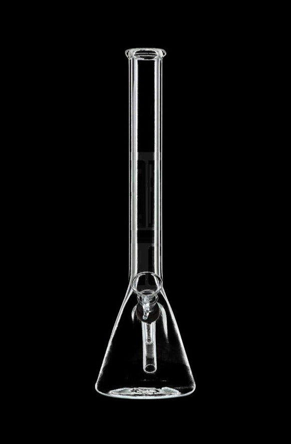 Front view of the Rubber Grommet Beaker Base Bong, a clear glass beaker with a rubber grommet base.
