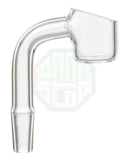 Clear quartz banger for vaporizing cannabis concentrates.