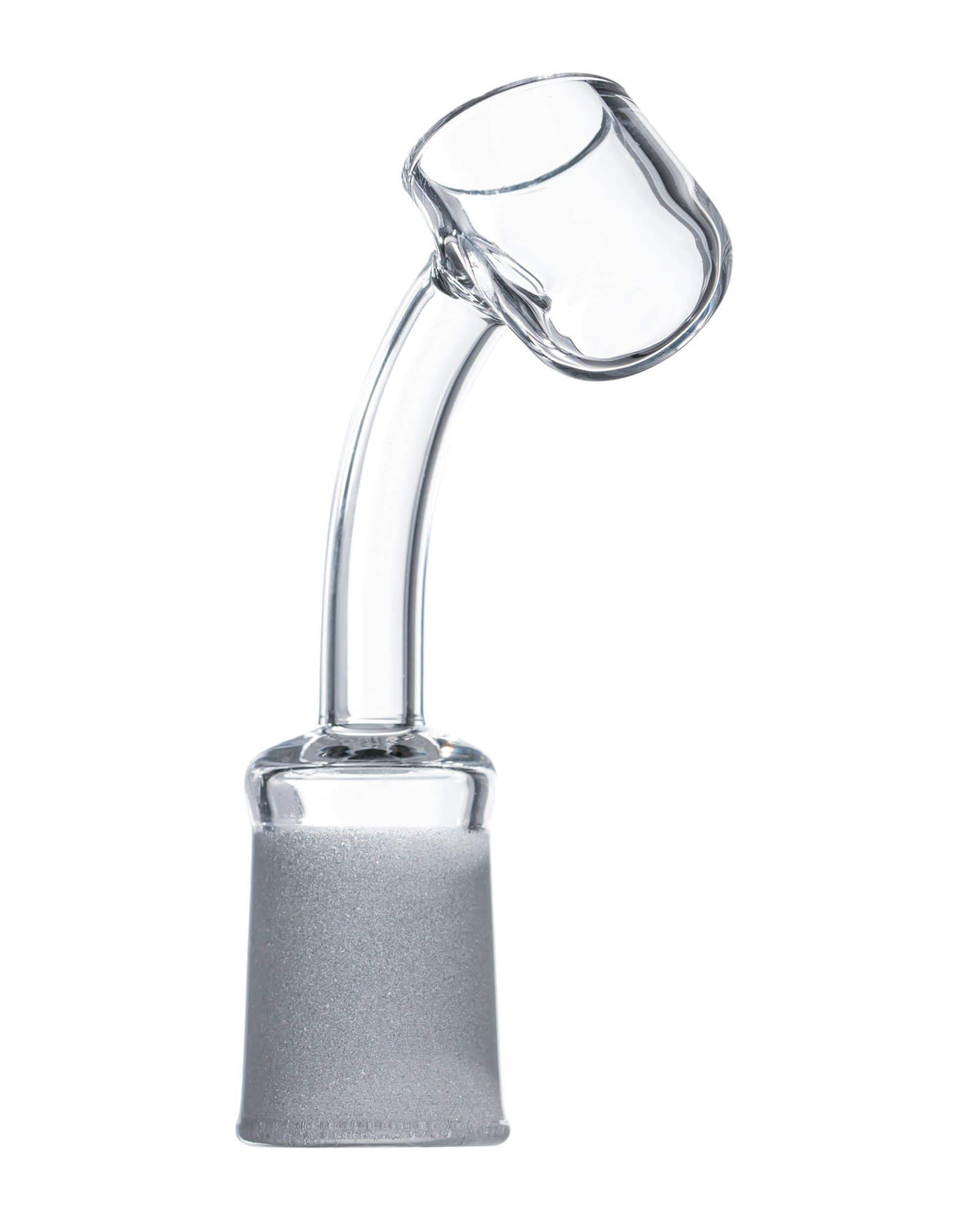 Clear quartz dab rig banger with frosted joint.