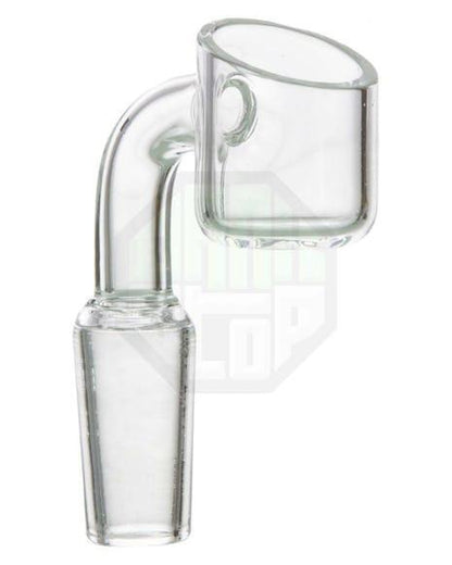 Clear quartz dab nail with angled tip.