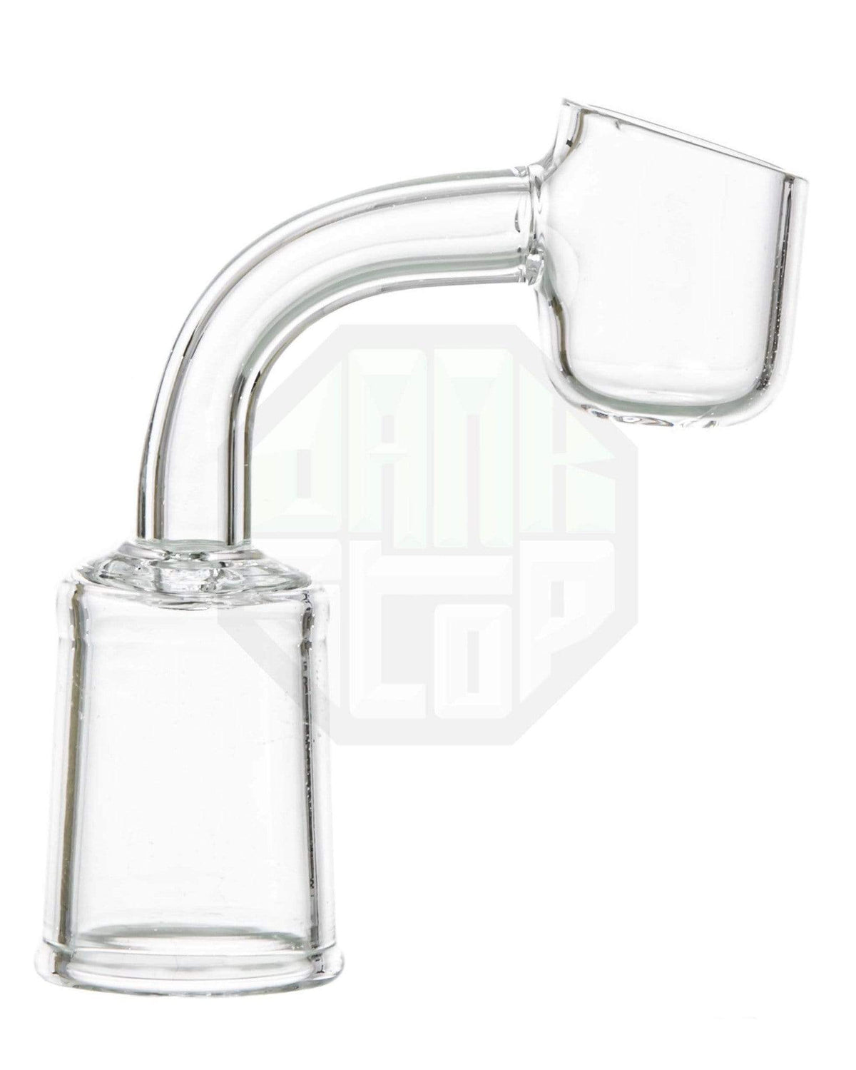 Clear quartz banger for vaporizing cannabis concentrates.