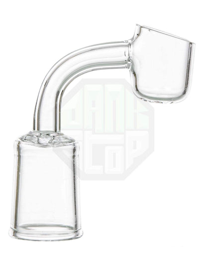 Clear quartz banger for vaporizing cannabis concentrates.