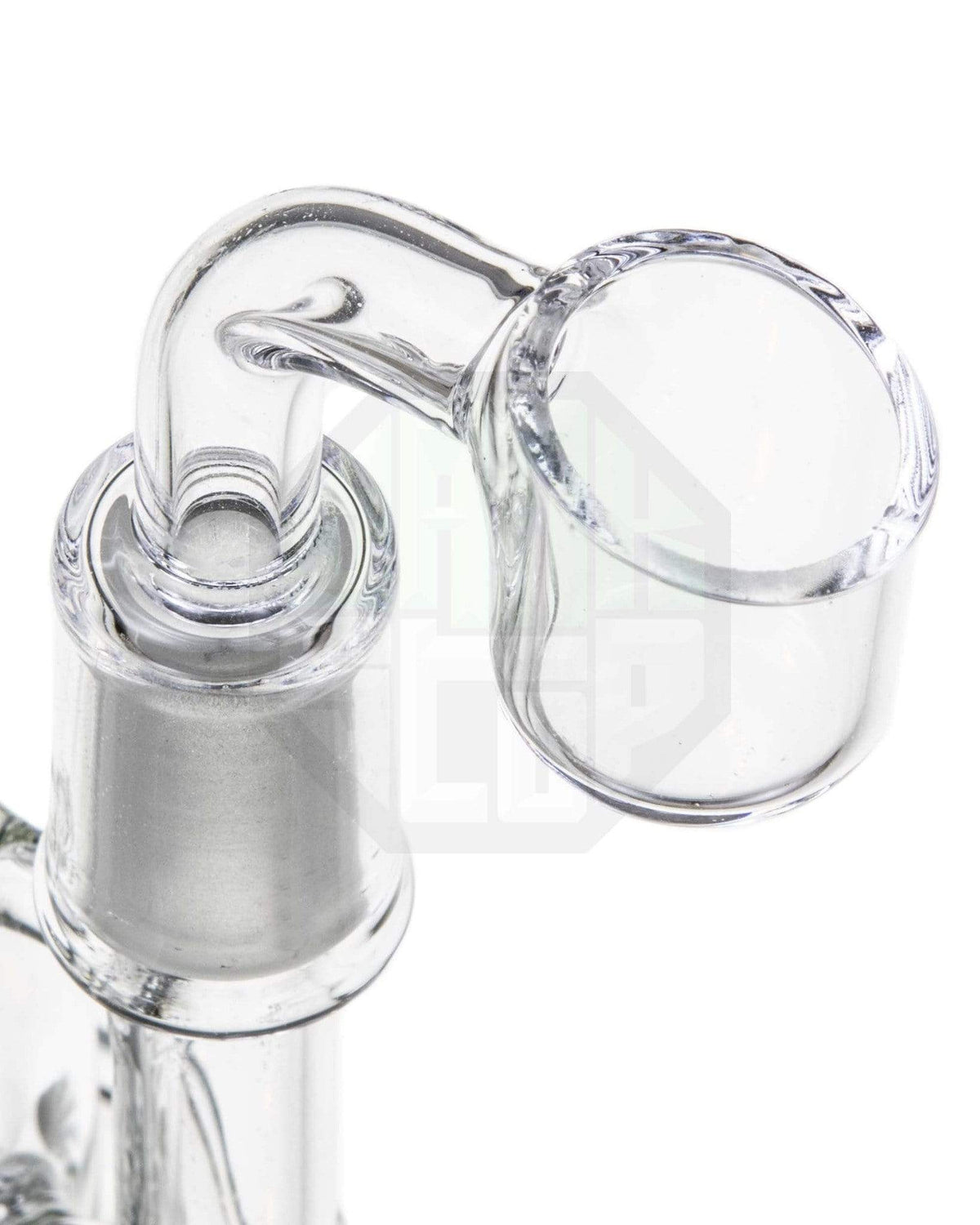 Clear quartz banger for vaporizing cannabis concentrates.