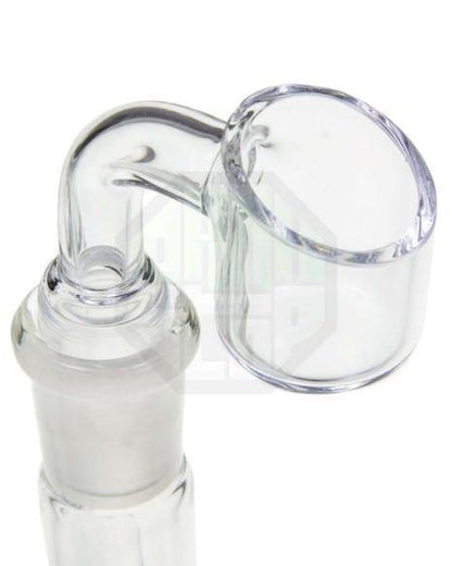 Clear quartz dab nail with angled tip for vaporizing cannabis concentrates.