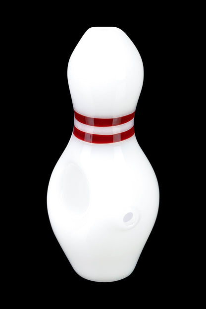 White cannabis oil cartridge resembling a bowling pin.