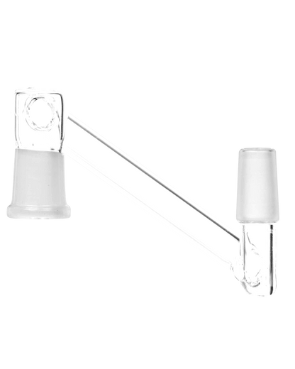 A close-up of the Dropdown Adapter, showing the clear glass joint angled against a plain white background.