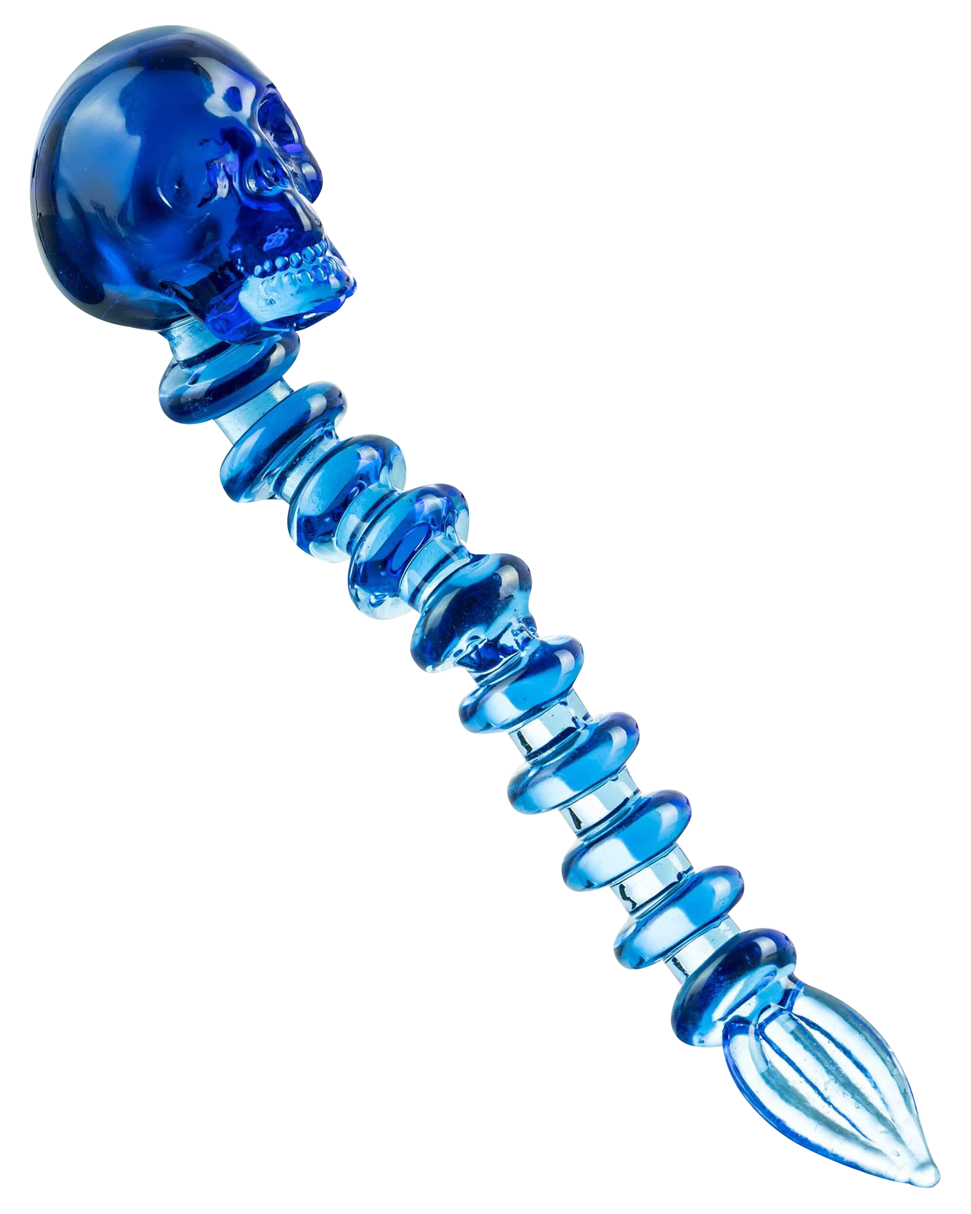 The Fatality Dabber is displayed in a close-up, angled shot, revealing its sculpted blue glass design.