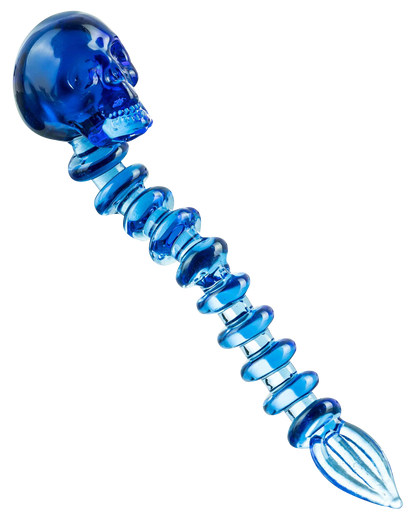 The Fatality Dabber is displayed in a close-up, angled shot, revealing its sculpted blue glass design.