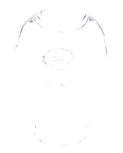 A clear Glass Dome and Nail displayed on a white background with a shallow depth of field.