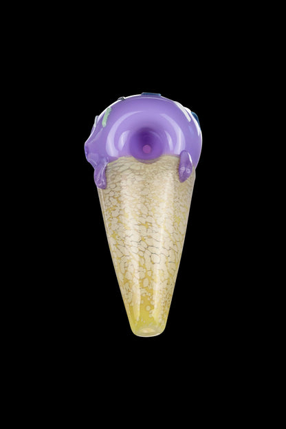 A studio shot of the Single Scoop Ice Cream Spoon Pipe, resembling a colorful scoop on a spoon, against a plain white background.
