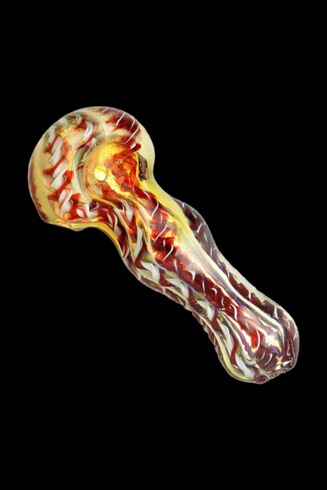 Fumed Latticino Spoon Pipe