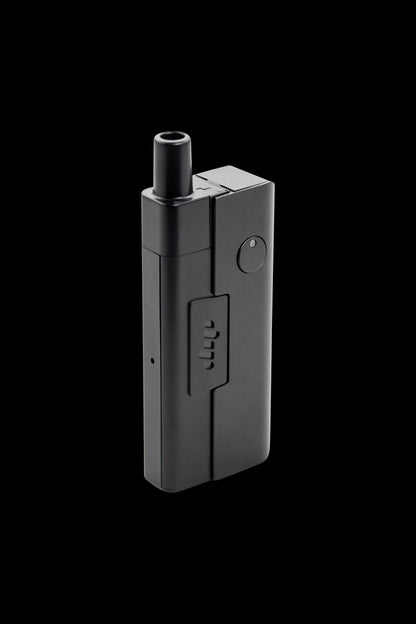 Front view of the Quartz Crystal Attachment, a sleek, black accessory with a minimalist design and smooth, reflective surface.