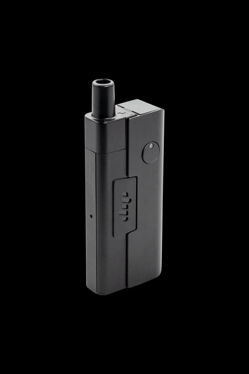 Front view of the Quartz Crystal Attachment, a sleek, black accessory with a minimalist design and smooth, reflective surface.