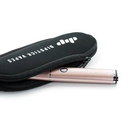 A close-up of the Dip Devices Soft Carry Case, showing its zippered closure and sleek black exterior.