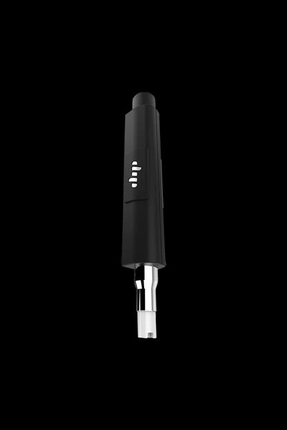 A close-up, angled view of the Dip Devices Vapor Tip Attachment, showcasing its sleek, metallic finish.