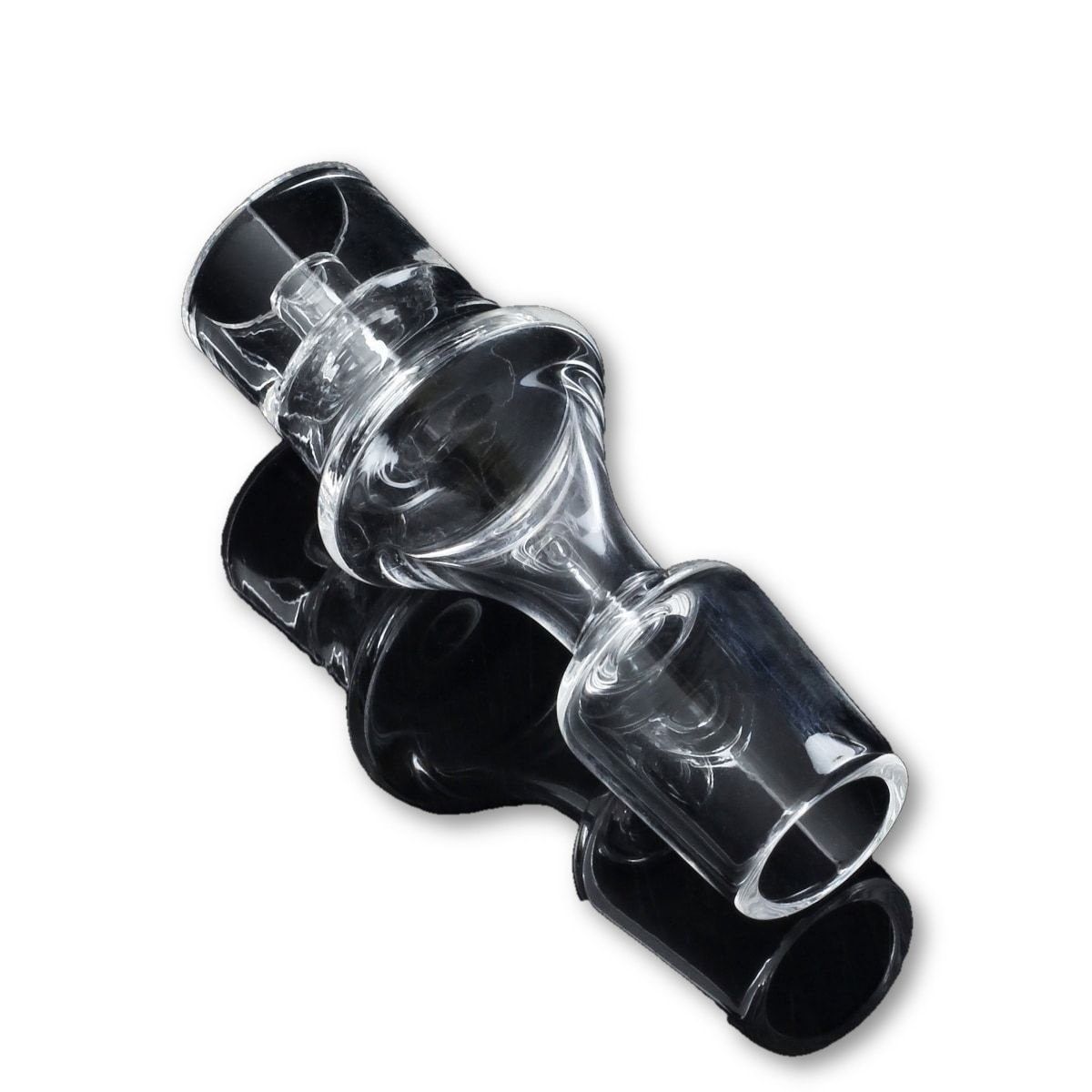 A close-up view of the Domeless Quartz Nail for Heating Coils, showcasing its smooth, translucent material and cylindrical shape.