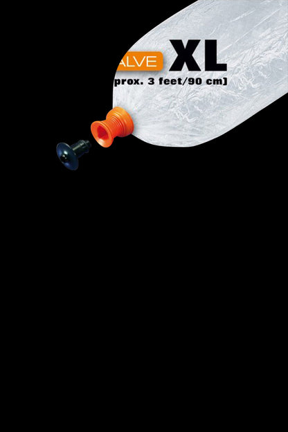 Close-up view of the Storz & Bickel Volcano Easy Valve XL Replacement bag, showing its translucent material and connection point.