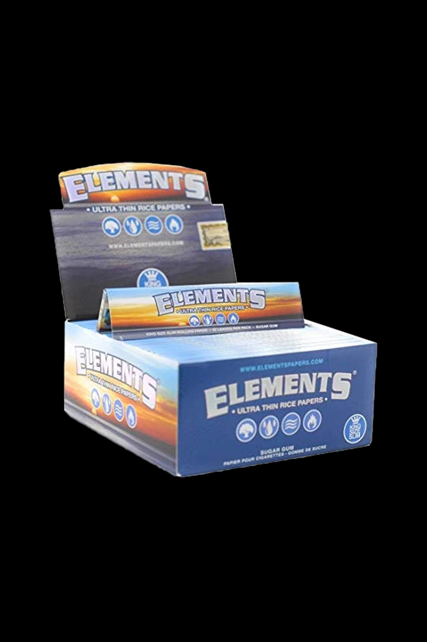 Pack of Elements rolling papers displayed on a dark background.