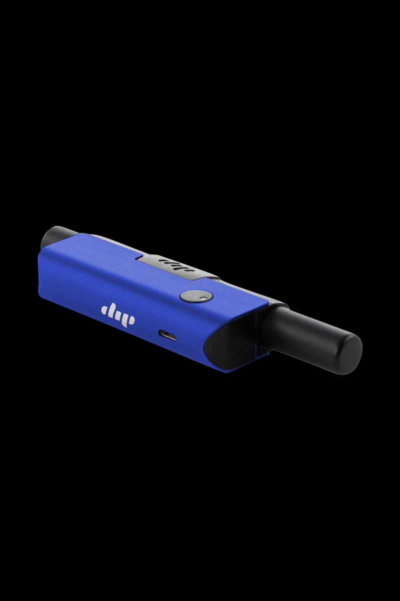 A side view of the Dip Devices Evri Starter Pack Vaporizer Kit, showcasing its sleek, silver metallic finish.