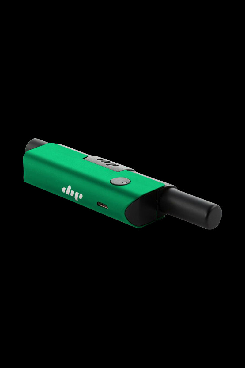 A three-quarter view of the Dip Devices Evri Starter Pack Vaporizer Kit, showcasing its sleek, modern design against a dark background.