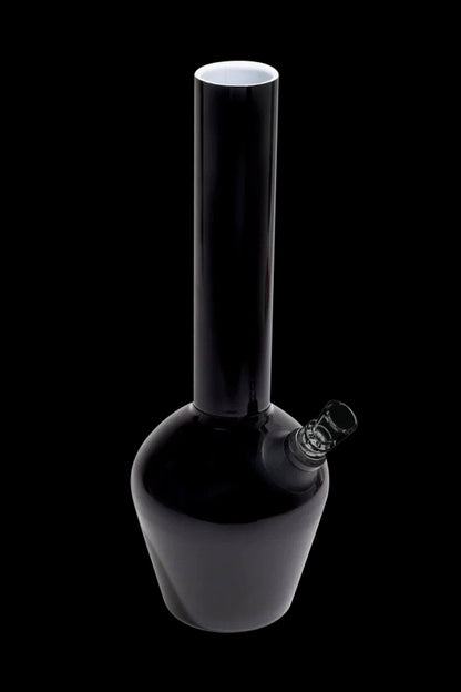 Black glass bong isolated on a black background.