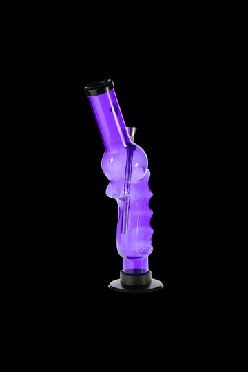 Purple - Acrylic Pistol Grip Bong with Bent Tube