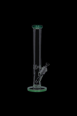 Straight Tube Glass Ice Bong with Colored Accents