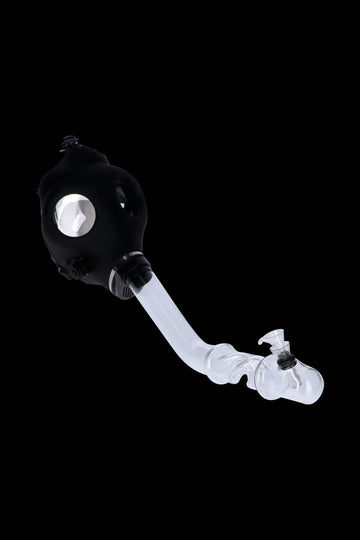 Black - Silicone Gas Mask Bong with Twisted Tube