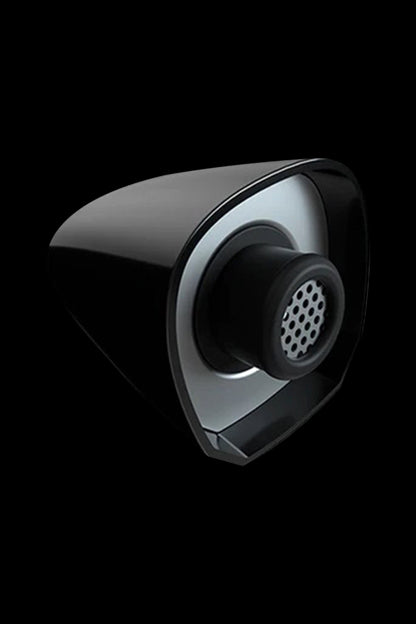 Sleek black cannabis vaporizer device.