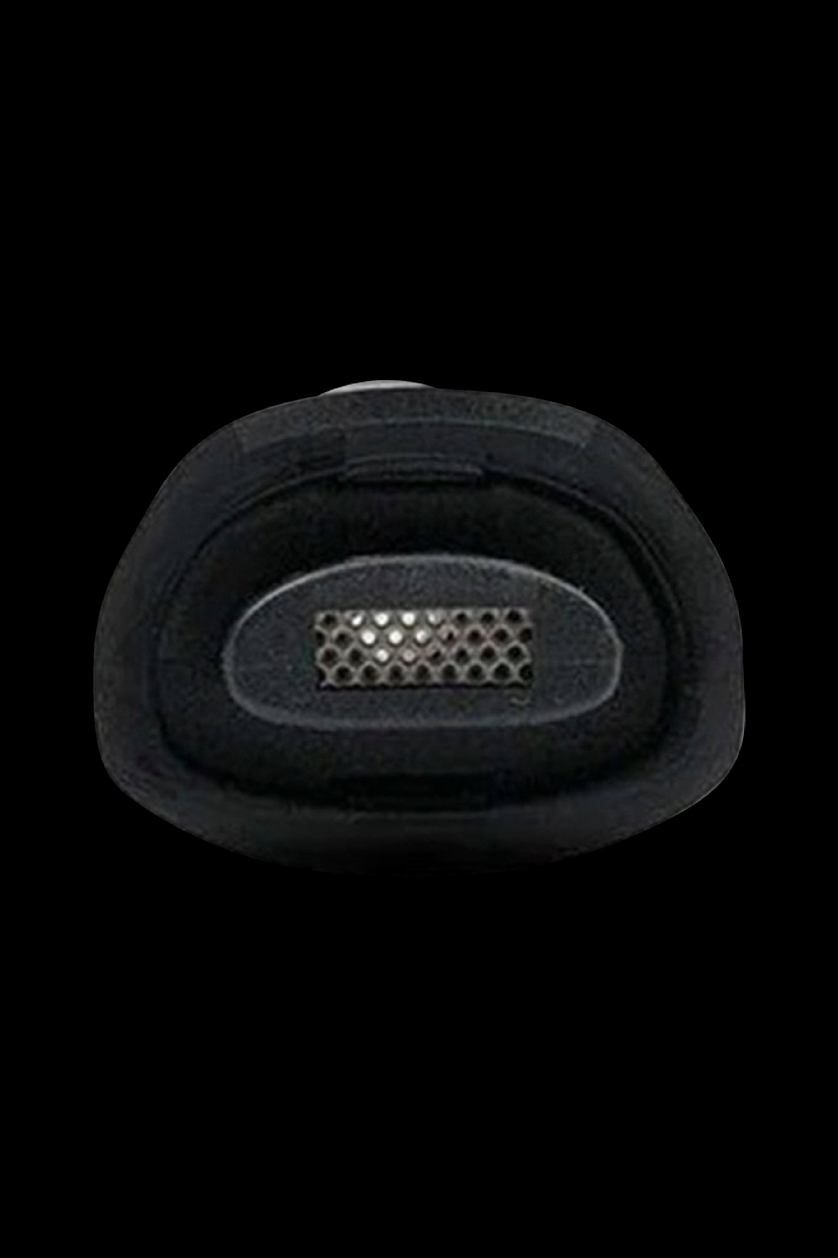 Black cannabis vaporizer with a honeycomb heating chamber.