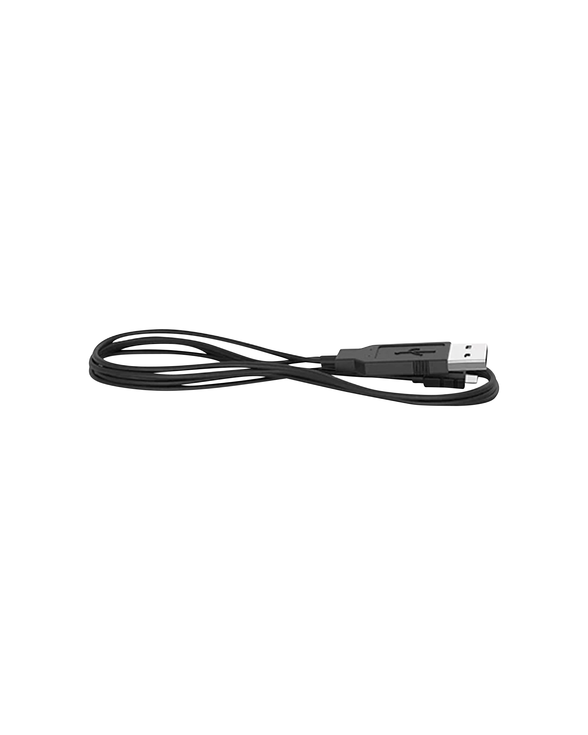 A top-down view of the Pro Vaporizer’s black cable, curving across a white background.