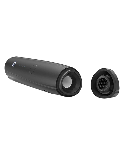 A side view of the Pro Vaporizer, showing a dark, cylindrical shape alongside its circular opening and top cap.